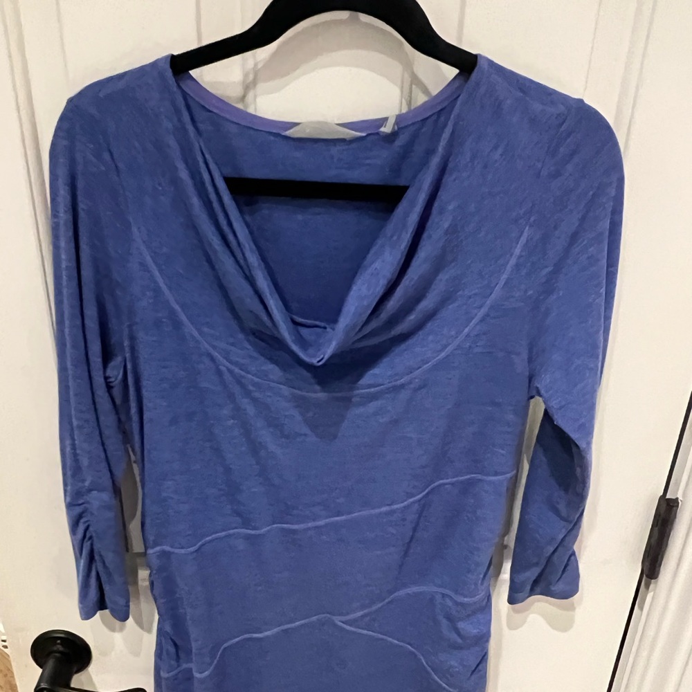 Athleta Indigo Cowl Neck Top